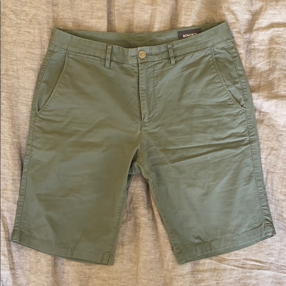 Bonobos Chino Shorts Slim 32 11” Sage Green